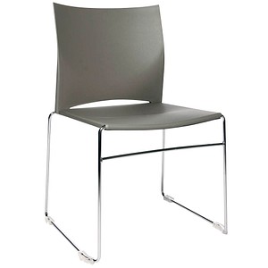 4 Topstar Besucherstühle W-Chair CH490-3 grau Kunststoff von Topstar