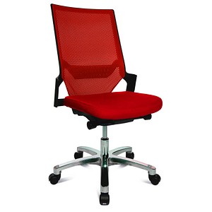 Topstar Bürostuhl Autosynchron®-1 Alu, AU1090 T31 Stoff rot, Gestell alu von Topstar