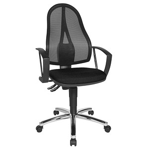 Topstar Bürostuhl Point 60 Netz Plus, G200 Stoff schwarz, Gestell chrom von Topstar