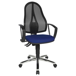 Topstar Bürostuhl Point 60 Netz Plus, G260 Stoff blau, Gestell chrom von Topstar