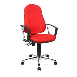 Topstar Bürostuhl Point 60 Plus, 8169A G21 Stoff rot, Gestell chrom von Topstar