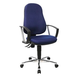 Topstar Bürostuhl Point 60 Plus, 8169A G26 Stoff blau, Gestell chrom von Topstar