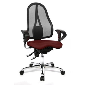 Topstar Bürostuhl Sitness® 15, ST19U G27 Stoff rot, Gestell chrom von Topstar