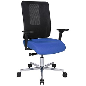 Topstar Bürostuhl Sitness Open X (N) Deluxe Alu mit Schiebesitz, OX39WTW2 T260 Stoff blau, Gestell alu von Topstar