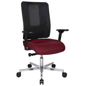 Topstar Bürostuhl Sitness Open X (N) Deluxe Alu mit Schiebesitz, OX39WTW2 T270 Stoff rot, Gestell alu von Topstar