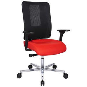 Topstar Bürostuhl Sitness Open X (N) Deluxe Alu mit Schiebesitz, OX39WTW2 T310 Stoff rot, Gestell alu von Topstar