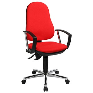 Topstar Bürostuhl Support® P Deluxe, 8179AG21 Stoff rot, Gestell chrom von Topstar