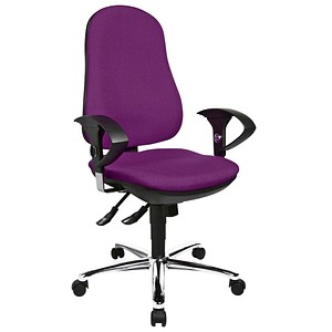 Topstar Bürostuhl Support ®Syncro Deluxe, 8559U G03 Stoff lila, Gestell chrom von Topstar