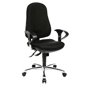 Topstar Bürostuhl Support ®Syncro Deluxe, 8559U G20 Stoff schwarz, Gestell chrom von Topstar