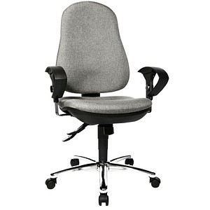 Topstar Bürostuhl Support ®Syncro Deluxe, 8559U G23 Stoff grau, Gestell chrom von Topstar