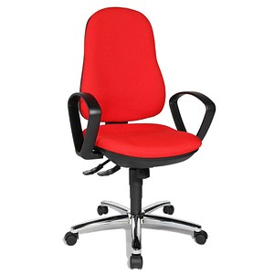 Topstar Bürostuhl Syncro Steel, 8929 G21 Stoff rot, Gestell chrom von Topstar