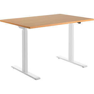 Topstar E-Table elektrisch höhenverstellbarer Schreibtisch buche rechteckig, T-Fuß-Gestell weiß 120,0 x 80,0 cm Topstar E-Table elektrisch höhenverstellbarer Schreibtisch buche rechteckig, T-Fuß-Gestell weiß 120,0 x 80,0 cm von Topstar