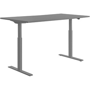 Topstar E-Table elektrisch höhenverstellbarer Schreibtisch grau rechteckig, T-Fuß-Gestell grau 160,0 x 80,0 cm von Topstar