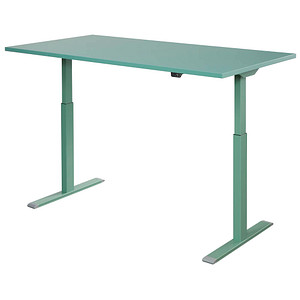 Topstar E-Table elektrisch höhenverstellbarer Schreibtisch mintgrün rechteckig, T-Fuß-Gestell grün 160,0 x 80,0 cm von Topstar