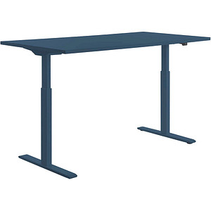 Topstar E-Table elektrisch höhenverstellbarer Schreibtisch petrolblau rechteckig, T-Fuß-Gestell blau 160,0 x 80,0 cm von Topstar