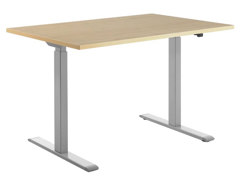 Topstar Sitz-/Steh-Schreibtisch, (B)1.200 mm, grau/ahorn von Topstar