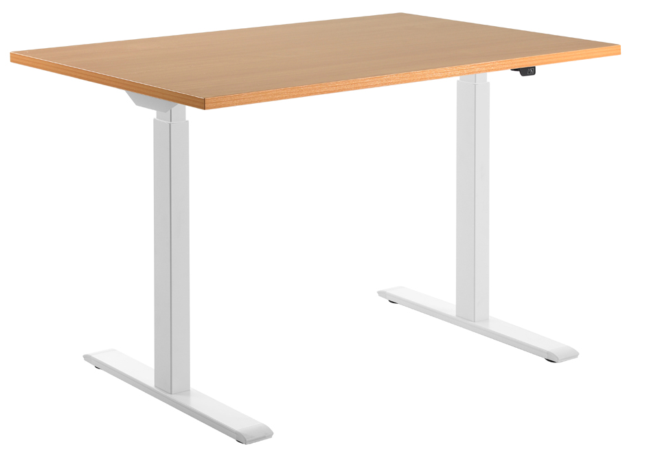 Topstar Sitz-/Steh-Schreibtisch, (B)1.200 mm, weiß/buche von Topstar