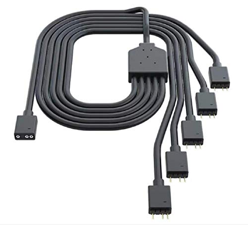 Cooler Master 1-zu-5 adressierbares RGB-Splitterkabel, universell, 3-polig, ARGB-Synchronisation auf LED-Streifen und Ventilatoren für Computergehäuse, CPU-Kühler und Heizkörper-Lüfter Cooler Master 1-zu-5 adressierbares RGB-Splitterkabel, universell, 3-polig, ARGB-Synchronisation auf LED-Streifen und Ventilatoren für Computergehäuse, CPU-Kühler und Heizkörper-Lüfter von Toptekits