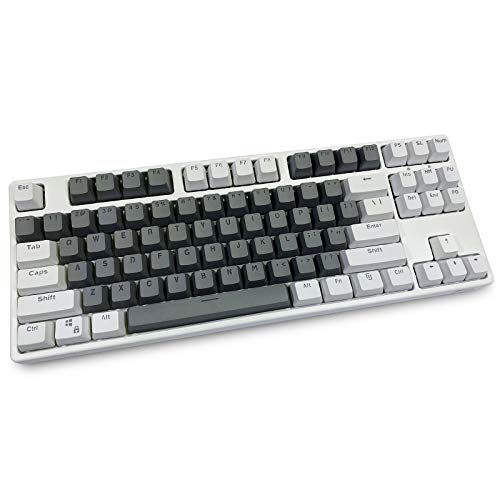 Tastaturen, 87 PBT Tasten Tastaturen Mechanische Tastaturen Doppelte Backlit Word Transparent Farbspieltastaturen für US Layout Tastatur für Cherry MX Tastaturen Grau weiße Tastaturen von Topwang