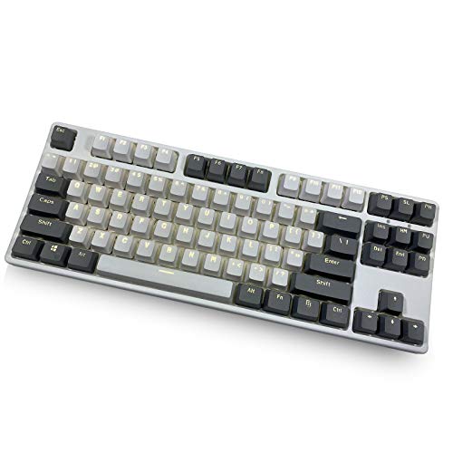 Tastaturen, 87 PBT Tasten Tastaturen Mechanische Tastaturen Doppelte Backlit Word Transparent Farbspieltastaturen für US Layout Tastatur für Cherry MX Tastaturen Grau weiße Tastaturen von Topwang
