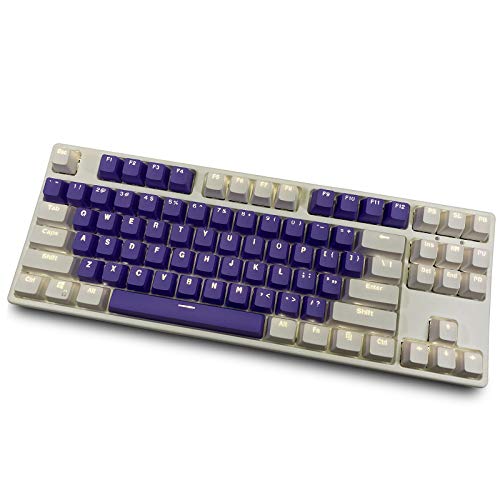 Tastaturen, 87 PBT Tasten Tastaturen Mechanische Tastaturen Doppelte Backlit Word Transparent Farbspieltastaturen für US Layout Tastatur für Cherry MX Tastaturen Lila weiß Tastaturen von Topwang