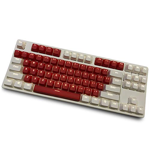 Tastaturen, 87 PBT Tasten Tastaturen Mechanische Tastaturen Doppelte Backlit Word Transparent Farbspieltastaturen für US Layout Tastatur für Cherry MX Tastaturen Rotes weiße Tastaturen von Topwang