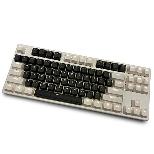 Tastaturen, 87 PBT Tasten Tastaturen Mechanische Tastaturen Doppelte Backlit Word Transparent Farbspieltastaturen für US Layout Tastatur für Cherry MX Tastaturen Schwarz weiß von Topwang