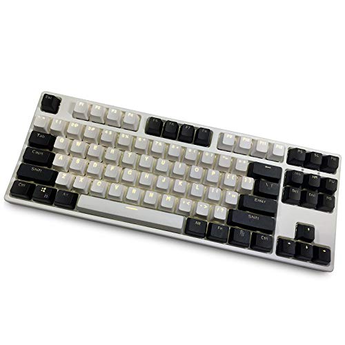 Tastaturen, 87 PBT Tasten Tastaturen Mechanische Tastaturen Doppelte Backlit Word Transparent Farbspieltastaturen für US Layout Tastatur für Cherry MX Tastaturen Schwarz weiß von Topwang