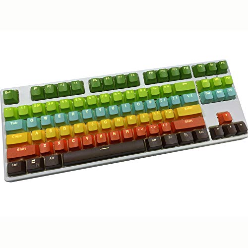 Tastaturen, 87 PBT Tasten Tastaturen Mechanische Tastaturen Doppelte Backlit Word Transparent Farbspieltastaturen für US Layout Tastatur für Cherry MX Tastaturen von Topwang