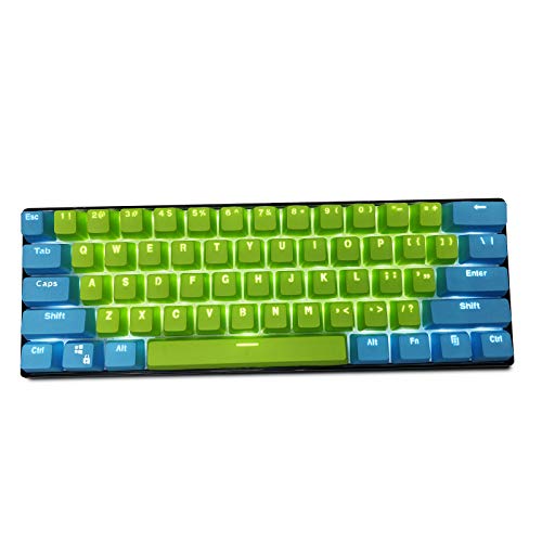 Topwang Tastaturen, 61 PBT Tasten Tastaturen Mechanische Tastaturen Doppelte Backlit Word Transparent Farbspieltastaturen für US Layout Tastatur für Cherry MX Tastaturen von Topwang