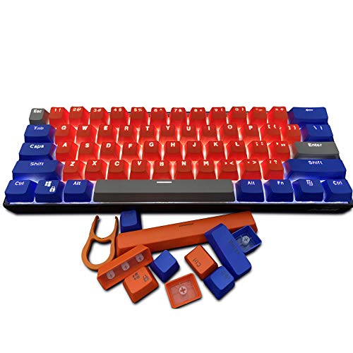 Topwang Tastaturen, 61 PBT Tasten Tastaturen Mechanische Tastaturen Doppelte Backlit Word Transparent Farbspieltastaturen für US Layout Tastatur für Cherry MX Tastaturen von Topwang