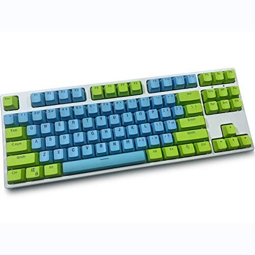 Topwang Tastaturen, 87 PBT Tasten Tastaturen Mechanische Tastaturen Doppelte Backlit Word Transparent Farbspieltastaturen für US Layout Tastatur für Cherry MX Tastaturen von Topwang