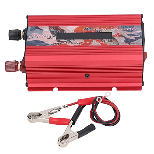 Topyond Wechselrichter,Car Power Inverter DC zu AC Schnelle Wärmeableitung LCD Display 2.0 USB Port Solar Sinus Auto Wechselrichter 2000W (DC24V) von Topyond