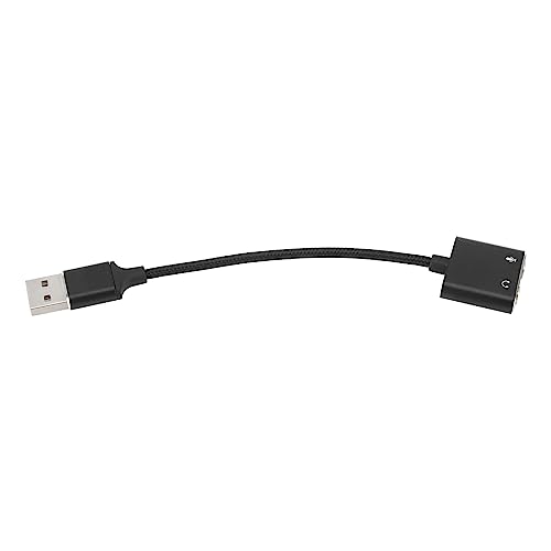 USB-Sound-Adapter aus Aluminiumlegierung – Plug-and-Play-USB-zu-3,5-mm-Klinken-Soundkarte Für Desktop-Computer Und Laptops, Schwarz von Topyond