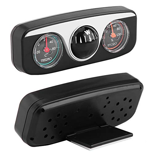 Topzon Armaturenbrett Kompass, 3-in-1-Auto-LKW-Armaturenbrett-Halterung, Navigationsrichtung, Kompass, Thermometer, Hygrometer, Kunststoff, Schwarz von Topzon