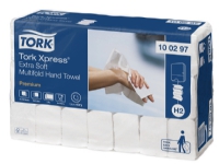 Håndklædeark Tork H2 Xpress® Premium Extra Soft Multifold hvid - (21 pakker x 100 stk.) von Tork