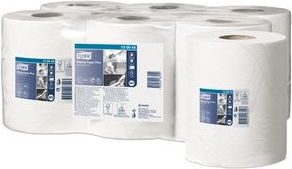 TORK Mehrzweck-Putzrolle, 2-lagig, weiß, 125 m - stark Papierwischtücher aus Hybrid Qualität (Tissue plus & Tissue) - 6 Stück (13 00 44) von Tork