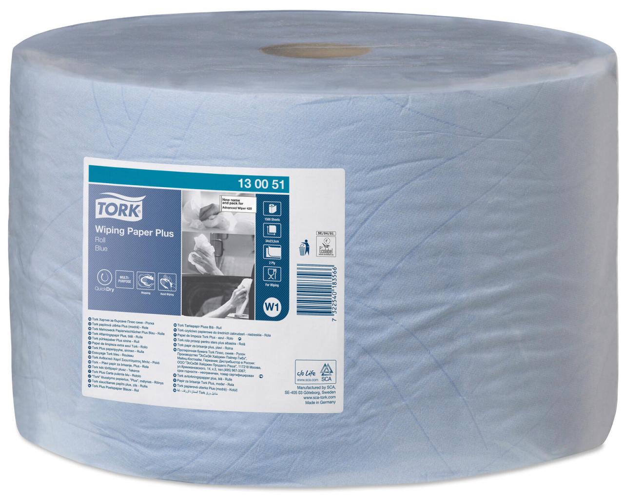 TORK Putztuchrolle 2-lagig blau TORK Putztuchrolle 2-lagig blau von Tork