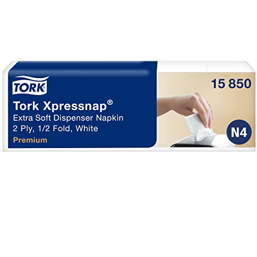 Tork 15850 Xpressnap Extra Soft Spenderserviette unbedruckt / Weiße Papierserviette für Serviettenspender N4 / 8x1000 Stück Tork 15850 Xpressnap Extra Soft Spenderserviette unbedruckt / Weiße Papierserviette für Serviettenspender N4 / 8x1000 Stück von Tork