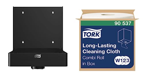 Tork Centerfeed Box Spender für die Wandmontage + Nachfüllung - W3 - Nachfüllpackung Reinigungstücher (1 x 300 Blatt) von Tork