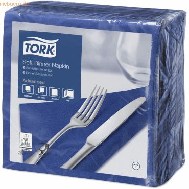 Tork Dinnerservietten Advanced 39x39cm 1/4 Falz 3-lagig dunkelblau VE= Tork Dinnerservietten Advanced 39x39cm 1/4 Falz 3-lagig dunkelblau VE= von Tork