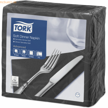 Tork Dinnerservietten Advanced 39x39cm 1/4 Falz 3-lagig schwarz VE=100 Tork Dinnerservietten Advanced 39x39cm 1/4 Falz 3-lagig schwarz VE=100 von Tork