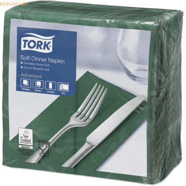 Tork Dinnerservietten Advanced 39x39cm 1/8 Falz 3-lagig dunkelgrün VE= Tork Dinnerservietten Advanced 39x39cm 1/8 Falz 3-lagig dunkelgrün VE= von Tork