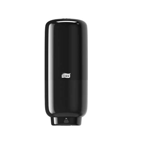Tork Hautpflegespender Wandmontage mit Intuition Sensor Schwarz S4, für Flüssigseife, Schaumseife und Desinfektionsmittel, Elevation Linie, 561608 (x6) von Tork