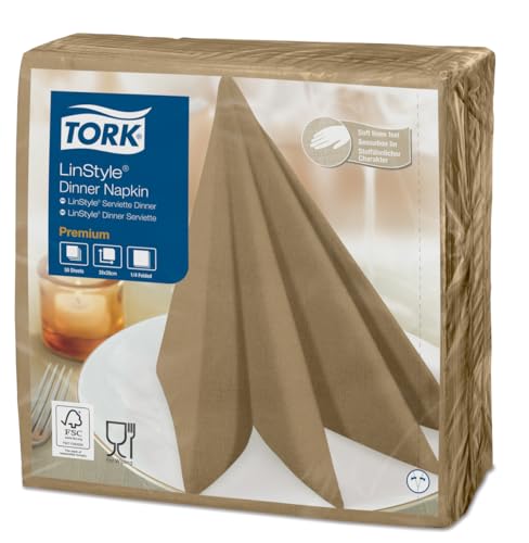 Tork Linstyle Dinnerservietten, Dunkelbraun, 50 Stück Tork Linstyle Dinnerservietten, Dunkelbraun, 50 Stück von Tork