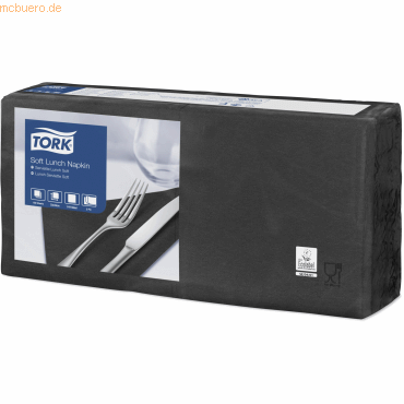 Tork Lunchservietten Advanced 33x33cm 1/4 Falz 3-lagig schwarz VE=150 von Tork