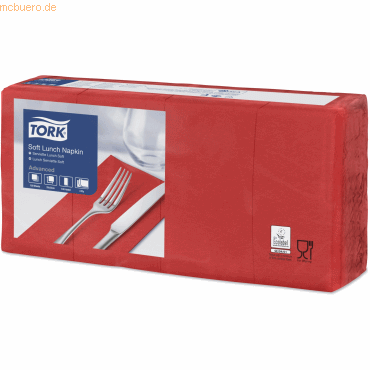 Tork Lunchservietten Advanced 33x33cm 1/8 Falz 3-lagig rot VE=150 Stüc Tork Lunchservietten Advanced 33x33cm 1/8 Falz 3-lagig rot VE=150 Stüc von Tork