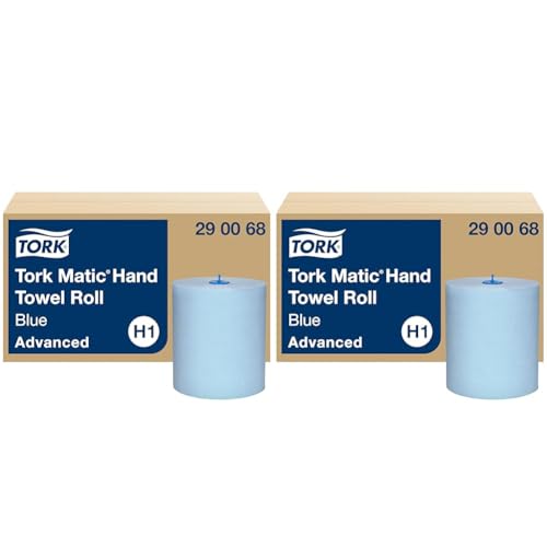 Tork Matic Rollenhandtuch Advanced 290068 - H1 Papierhandtücher für Rollenhandtuchspender, saugfähig und reißfest, nachverfolgbare Herkunft, 2-lagig, blau - 6 Rollen x 150 m (Packung mit 2) von Tork