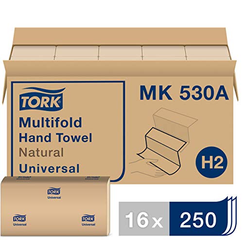 Tork Multifold Handtuch Natural H2 Universal, 100% recycelte Fasern, 16 x 250 Blatt, MK530A Tork Multifold Handtuch Natural H2 Universal, 100% recycelte Fasern, 16 x 250 Blatt, MK530A von Tork