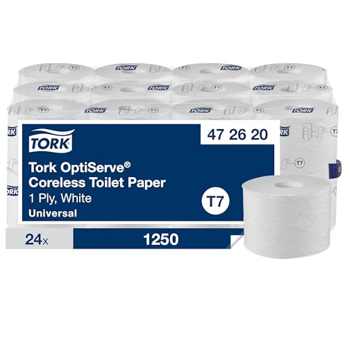 Tork OptiServe 472620 Sleeveless Toilet Paper White T7, Universal, 1-Ply 24 × 1,250 Sheets von Tork